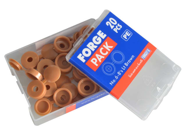 Hinged Cover Caps Light Brown No.6-8 Forge Pack 20 FORFPHCC4 - Image 3