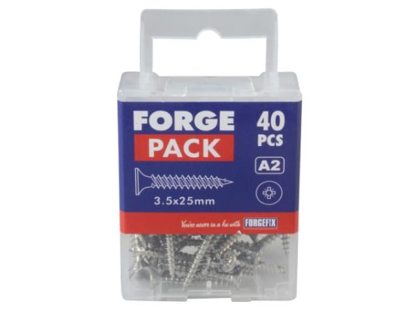 Multi-Purpose Pozi Compatible Screw CSK ST S/Steel 3.5 x 25mm Forge Pack 40 FORFPMP3525S - Image 2