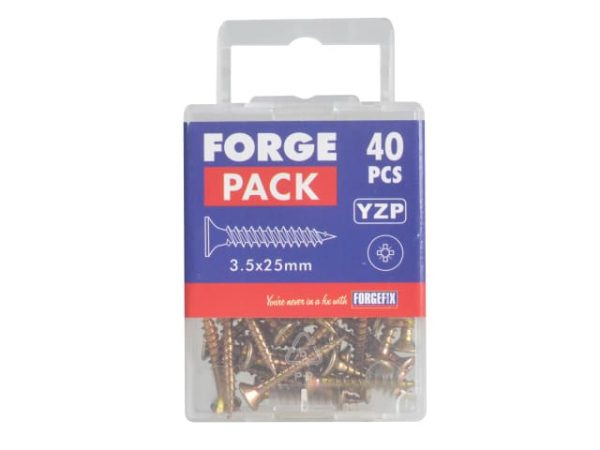 Multi-Purpose Pozi Compatible Screw CSK ST ZYP 3.5 x 25mm Forge Pack 40 FORFPMP3525Y - Image 3