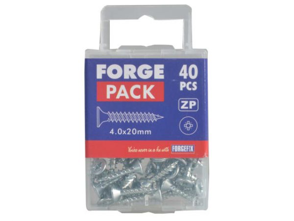 Multi-Purpose Pozi Compatible Screw CSK ST ZP 4.0 x 20mm Forge Pack 40 FORFPMP420Z - Image 3