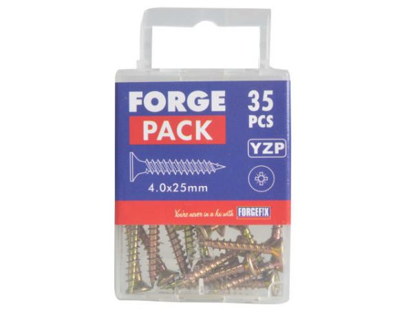 Multi-Purpose Pozi Compatible Screw CSK ST ZYP 4.0 x 25mm Forge Pack 35 FORFPMP425Y - Image 4