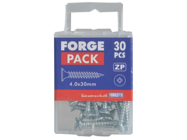Multi-Purpose Pozi Compatible Screw CSK ST ZP 4.0 x 30mm Forge Pack 30 FORFPMP430Z - Image 2