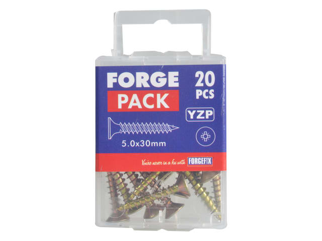 Multi-Purpose Pozi Compatible Screw CSK ST ZYP 5.0 x 30mm Forge Pack 20 FORFPMP530Y - Image 4