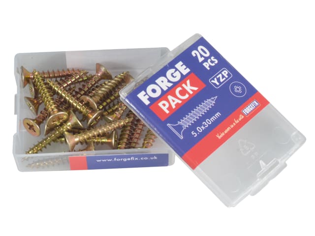 Multi-Purpose Pozi Compatible Screw CSK ST ZYP 5.0 x 30mm Forge Pack 20 FORFPMP530Y - Image 3