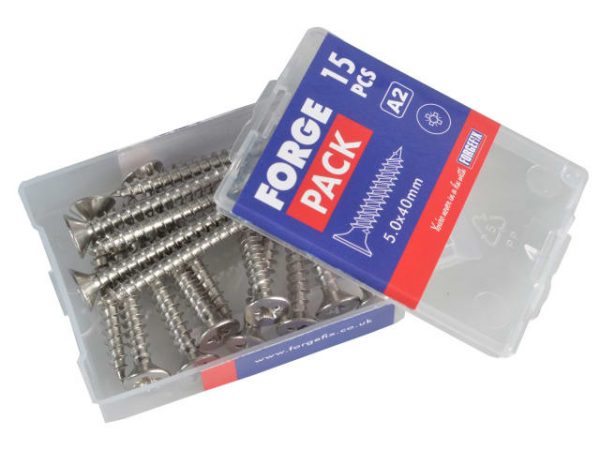 Multi-Purpose Pozi Compatible Screw CSK ST S/Steel 5.0 x 40mm Forge Pack 15 FORFPMP540S - Image 3