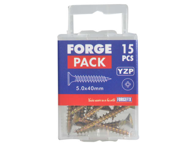 Multi-Purpose Pozi Compatible Screw CSK ST ZYP 5.0 x 40mm Forge Pack 15 FORFPMP540Y - Image 3