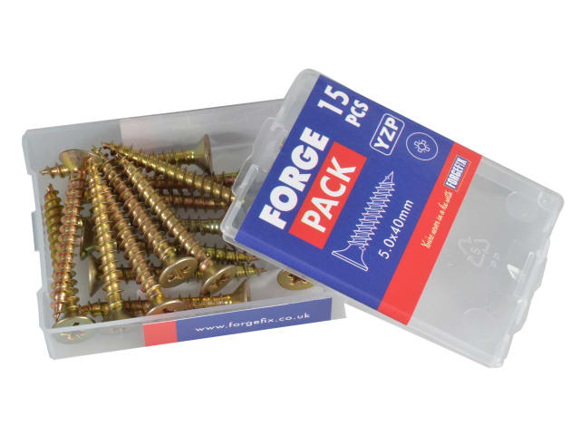 Multi-Purpose Pozi Compatible Screw CSK ST ZYP 5.0 x 40mm Forge Pack 15 FORFPMP540Y - Image 4