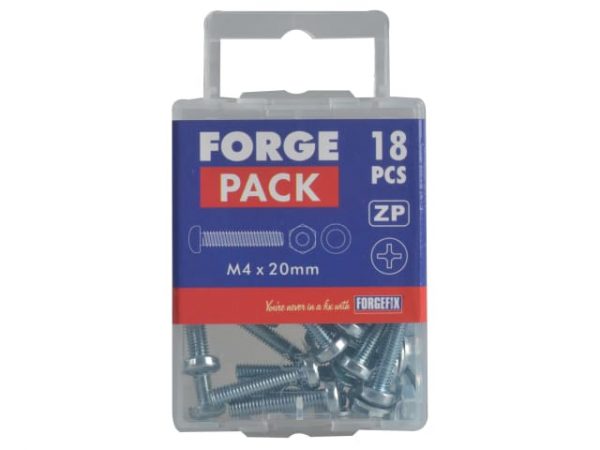Machine Screw Pozi Compatible Pan Head ZP M4 x 20mm Forge Pack 18 FORFPMSPH420 - Image 2