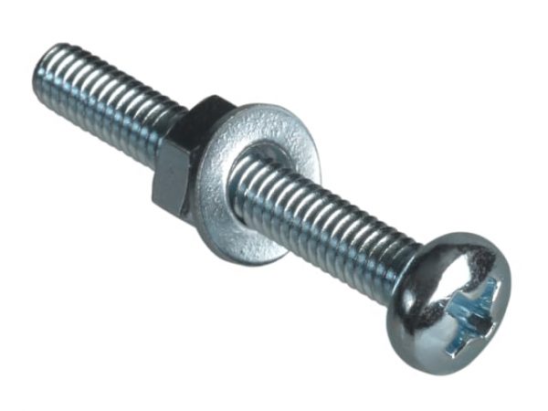 Machine Screw Pozi Compatible Pan Head ZP M4 x 30mm Forge Pack 12 FORFPMSPH430