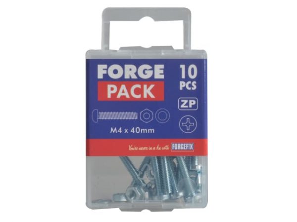 Machine Screw Pozi Compatible Pan Head ZP M4 x 40mm Forge Pack 10 FORFPMSPH440 - Image 2