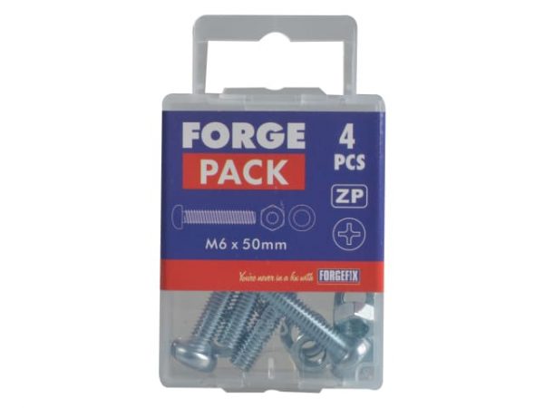 Machine Screw Pozi Compatible Pan Head ZP M6 x 50mm Forge Pack 4 FORFPMSPH650 - Image 2