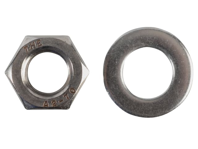 Hexagonal Nuts & Washers A2 Stainless Steel M12 ForgePack 6 FORFPNUT12SS
