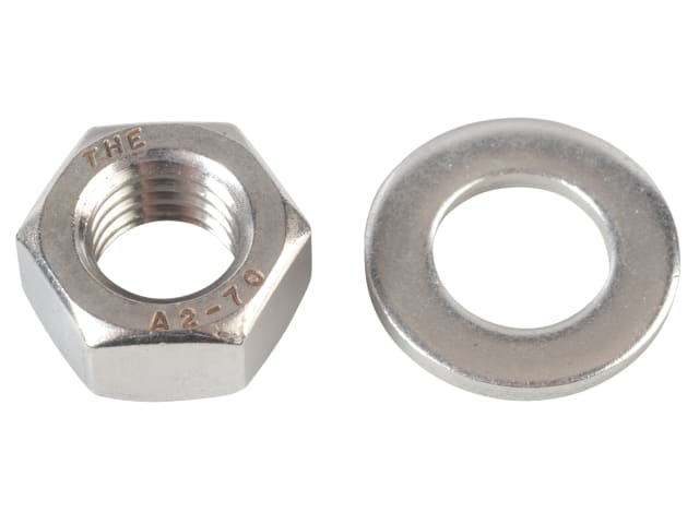 Hexagonal Nuts & Washers A2 Stainless Steel M12 ForgePack 6 FORFPNUT12SS - Image 2