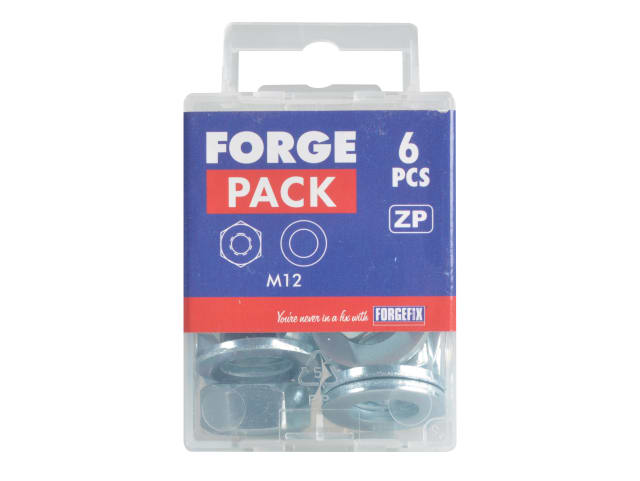 Hexagonal Nuts & Washers ZP M12 ForgePack 6 FORFPNUT12 - Image 2