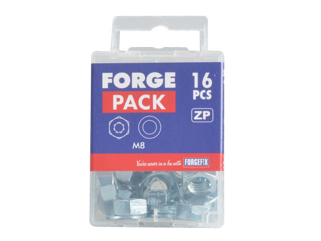 Hexagonal Nuts & Washers ZP M8 ForgePack 16 FORFPNUT8 - Image 2