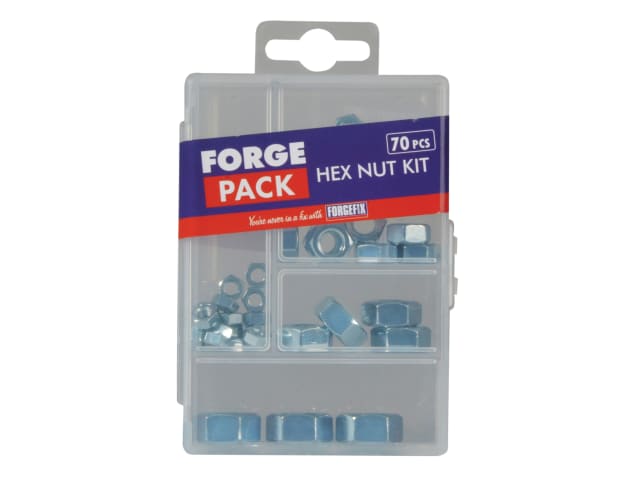 Hexagon Nut Kit ForgePack 70 Piece FORFPNUTSET