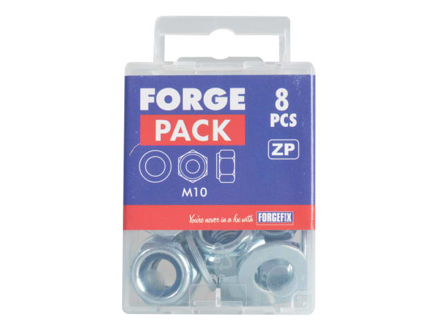 Nyloc Nuts & Washers Zinc Plated M10 ForgePack 8 FORFPNYL10 - Image 2