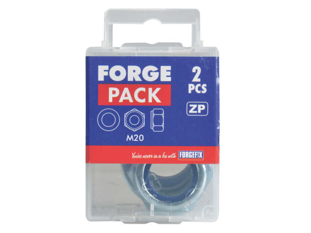 Nyloc Nuts & Washers Zinc Plated M20 ForgePack 2 FORFPNYL20 - Image 2
