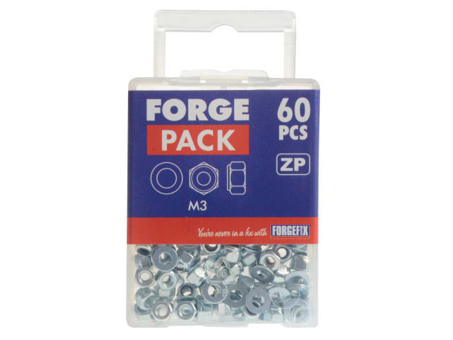 Nyloc Nuts & Washers Zinc Plated M3 ForgePack 60 FORFPNYL3 - Image 3