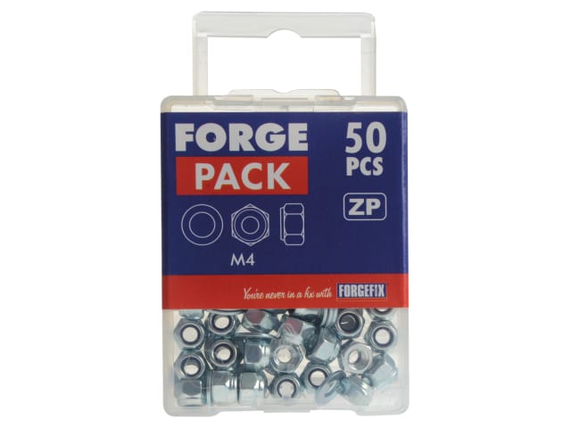 Nyloc Nuts & Washers Zinc Plated M4 ForgePack 50 FORFPNYL4 - Image 2