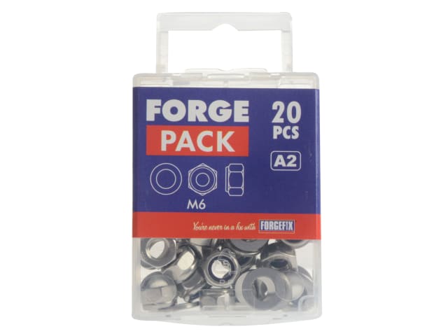 Nyloc Nuts & Washers A2 Stainless Steel M6 ForgePack 20 FORFPNYL6SS - Image 2