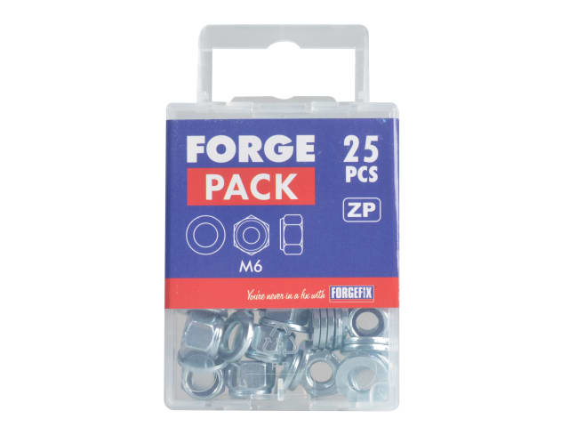Nyloc Nuts & Washers Zinc Plated M6 ForgePack 25 FORFPNYL6 - Image 2
