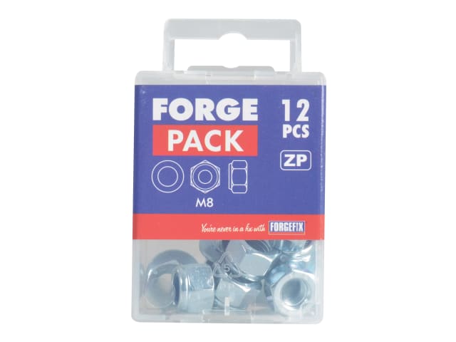 Nyloc Nuts & Washers Zinc Plated M8 ForgePack 12 FORFPNYL8 - Image 2