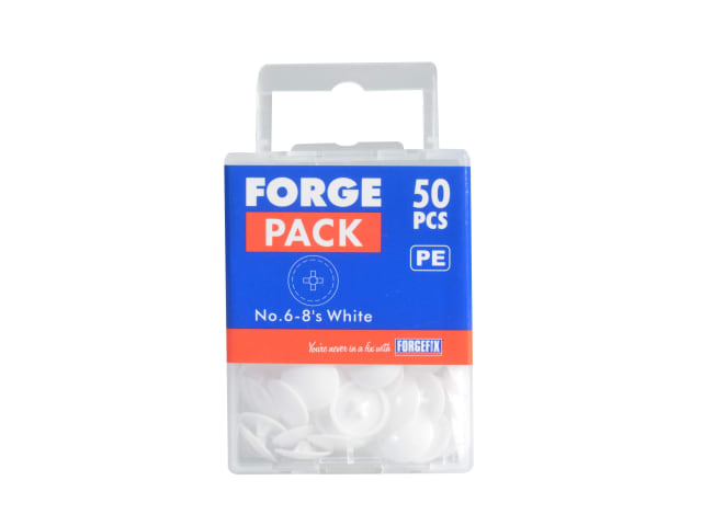 Pozi Compatible Cover Cap White No.6-8 Forge Pack 50 FORFPPCC0 - Image 2