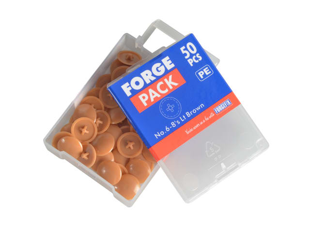 Pozi Compatible Cover Cap Light Brown No.6-8 Forge Pack 50 FORFPPCC4 - Image 3