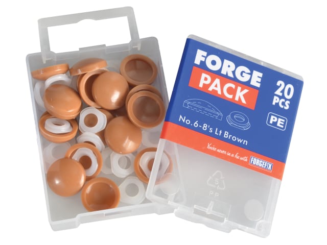 Domed Cover Cap Light Brown No. 6-8 Forge Pack 20 FORFPPDT4 - Image 3