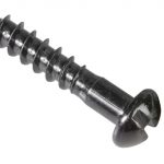 Wood Screw Slotted Round Head ST Black Japanned 1in x 10 Forge Pack 15 FORFPR110J