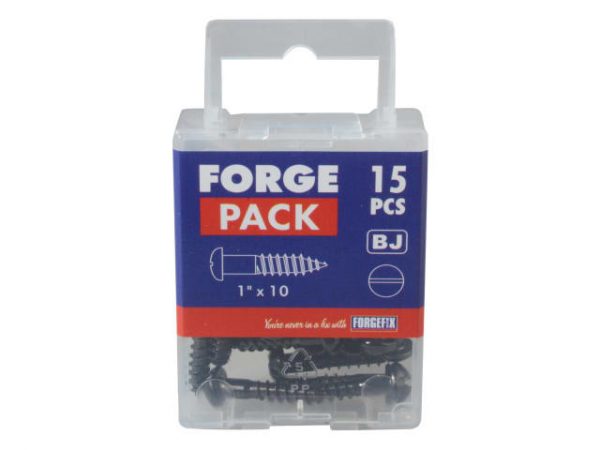 Wood Screw Slotted Round Head ST Black Japanned 1in x 10 Forge Pack 15 FORFPR110J - Image 2