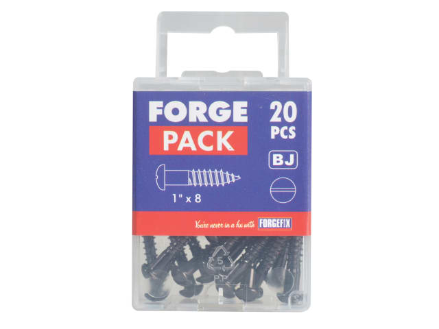 Wood Screw Slotted Round Head ST Black Japanned 1in x 8 Forge Pack 20 FORFPR18J - Image 3