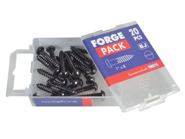 Wood Screw Slotted Round Head ST Black Japanned 1in x 8 Forge Pack 20 FORFPR18J - Image 4