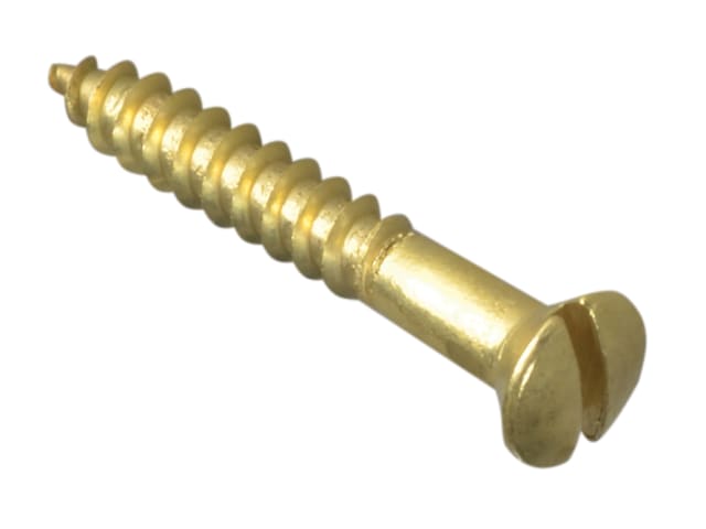 Wood Screw Slotted Raised Head ST Solid Brass 1in x 6 Forge Pack 20 FORFPRA16B