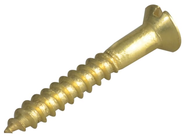 Wood Screw Slotted Raised Head ST Solid Brass 1in x 6 Forge Pack 20 FORFPRA16B - Image 2