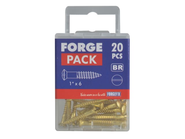 Wood Screw Slotted Raised Head ST Solid Brass 1in x 6 Forge Pack 20 FORFPRA16B - Image 3