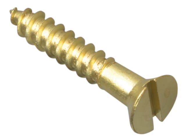 Wood Screw Slotted Raised Head ST Solid Brass 1in x 8 Forge Pack 16 FORFPRA18B