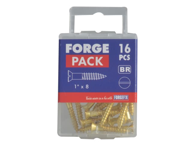 Wood Screw Slotted Raised Head ST Solid Brass 1in x 8 Forge Pack 16 FORFPRA18B - Image 3