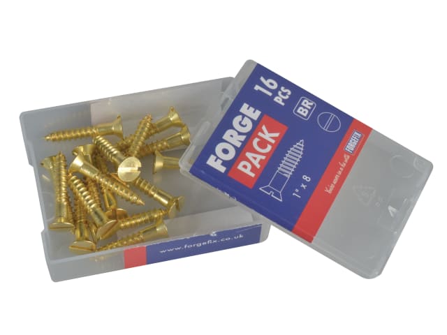 Wood Screw Slotted Raised Head ST Solid Brass 1in x 8 Forge Pack 16 FORFPRA18B - Image 4