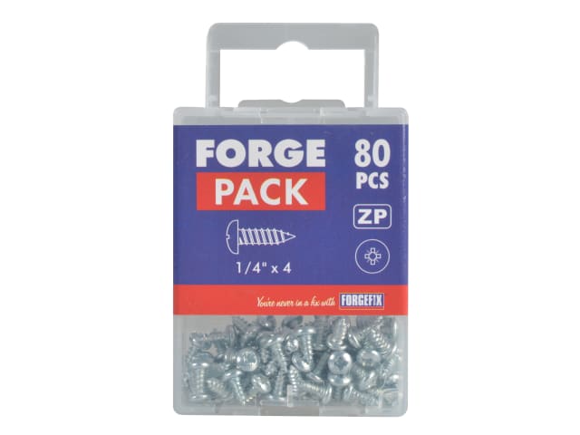 Self-Tapping Screw Pozi Compatible Pan Head ZP 1/4in x 4 ForgePack 80 FORFPS144Z - Image 3