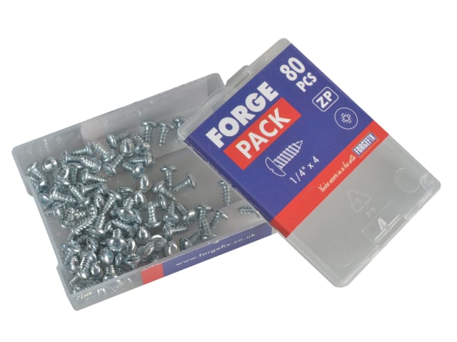 Self-Tapping Screw Pozi Compatible Pan Head ZP 1/4in x 4 ForgePack 80 FORFPS144Z - Image 4