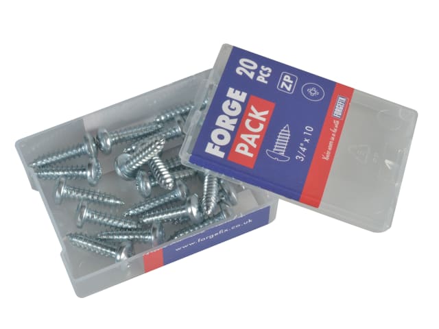 Self-Tapping Screw Pozi Compatible Pan Head ZP 3/4in x 10 ForgePack 20 FORFPS3410Z - Image 4