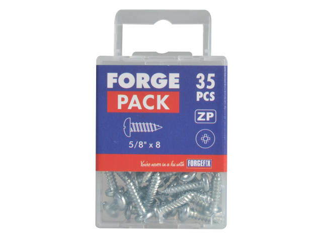 Self-Tapping Screw Pozi Compatible Pan Head ZP 5/8in x 8 ForgePack 35 FORFPS588Z - Image 3