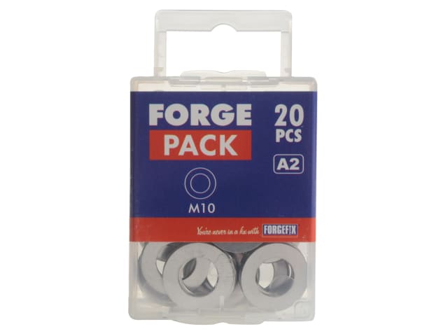 Flat Washers DIN125 A2 Stainless Steel M10 ForgePack 20 FORFPWAS10S - Image 3