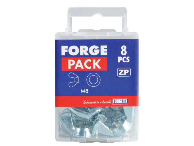 Wing Nut & Washers ZP M8 Forge Pack 8 FORFPWING8 - Image 2