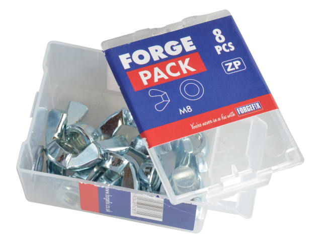 Wing Nut & Washers ZP M8 Forge Pack 8 FORFPWING8 - Image 3
