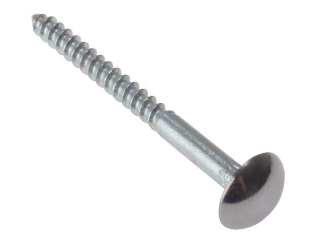 Mirror Screw Chrome Domed Top Slotted CSK ST ZP 1.1/4in x 8 Bag 10 FORMS114CPM