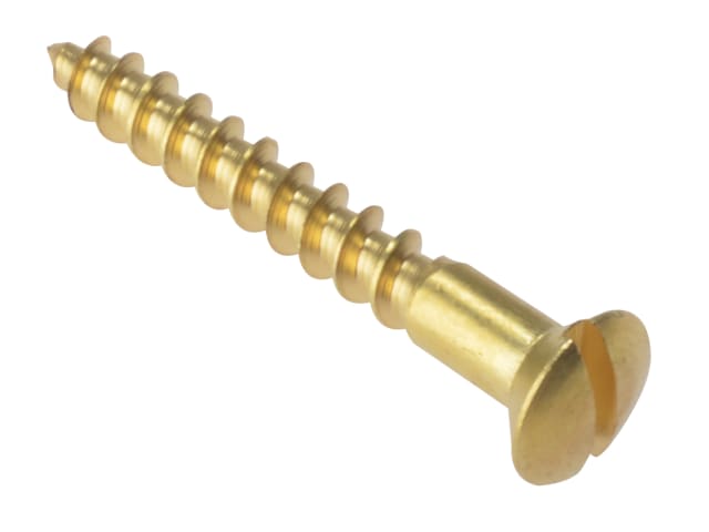 Wood Screw Slotted Raised Head ST Solid Brass 1.1/2in x 8 Box 200 FORRAH1128BR