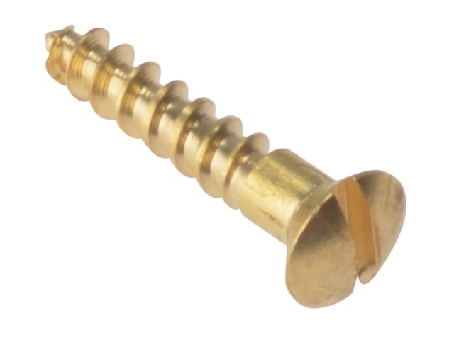 Wood Screw Slotted Raised Head ST Solid Brass 5/8in x 6 Box 200 FORRAH586BR